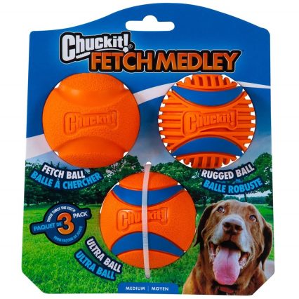 Chuckit! Fetch Medley (Gen 3) 3'lü Köpek Oyun Topu (Orta Boy)