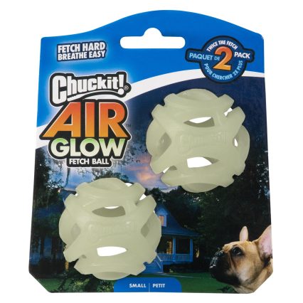 Chuckit! Max Glow Air Fetch Gece Parlayan 2'li Köpek Oyun Topu (Küçük Boy)